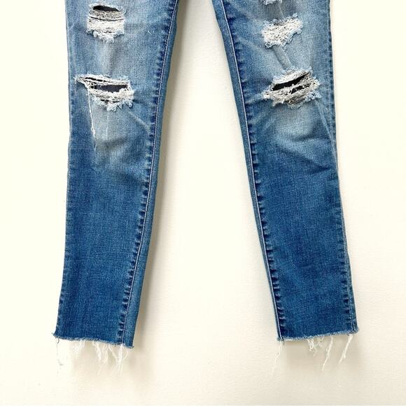 Abercrombie & Fitch Distressed Harper Super Skinny Jeans Medium Wash 26 / 2 R - Picture 4 of 11